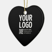 Ihr Logo mit editierbarem QR-Code und Text Keramik Ornament (Links)