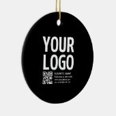 Ihr Logo mit editierbarem QR-Code und Text Keramik Ornament (Rechts)