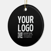 Ihr Logo mit editierbarem QR-Code und Text Keramik Ornament (Links)