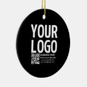 Ihr Logo mit editierbarem QR-Code und Text Keramik Ornament (Rechts)