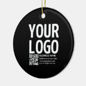 Ihr Logo mit editierbarem QR-Code und Text Keramik Ornament (Links)