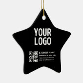 Ihr Logo mit editierbarem QR-Code und Text  Keramik Ornament (Rechts)