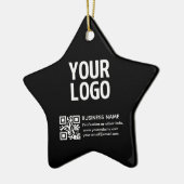 Ihr Logo mit editierbarem QR-Code und Text  Keramik Ornament (Links)