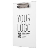 Ihr Logo mit editierbarem QR-Code und Text Klemmbrett (Links)