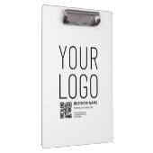 Ihr Logo mit editierbarem QR-Code und Text Klemmbrett (Rechts)