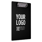 Ihr Logo mit editierbarem QR-Code und Text Klemmbrett (Rechts)