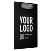 Ihr Logo mit editierbarem QR-Code und Text Klemmbrett (Rechts)