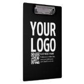 Ihr Logo mit editierbarem QR-Code und Text Klemmbrett (Rechts)