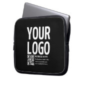 Ihr Logo mit editierbarem QR-Code und Text Laptopschutzhülle (Vorderseite Links)