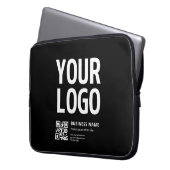 Ihr Logo mit editierbarem QR-Code und Text Laptopschutzhülle (Vorderseite Links)