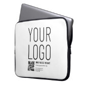 Ihr Logo mit editierbarem QR-Code und Text Laptopschutzhülle (Vorderseite Links)