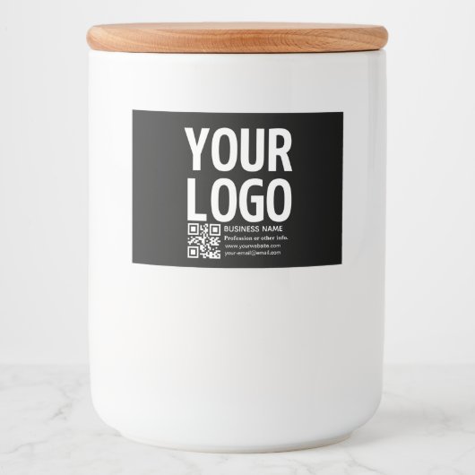 Ihr Logo mit editierbarem QR-Code und Text Lebensmitteletikett (Vorderseite)