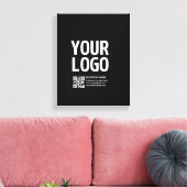 Ihr Logo mit editierbarem QR-Code und Text Leinwanddruck (Insitu (Wohnzimmer))