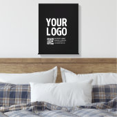 Ihr Logo mit editierbarem QR-Code und Text Leinwanddruck (Insitu (Schlafzimmer))