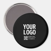 Ihr Logo mit editierbarem QR-Code und Text Magnet (Vorderseite/Rückseite)