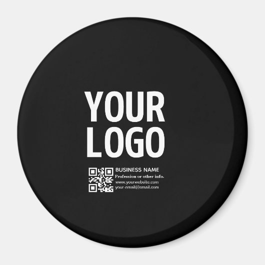 Ihr Logo mit editierbarem QR-Code und Text Magnet (Vorne)