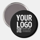 Ihr Logo mit editierbarem QR-Code und Text Magnet (Vorderseite/Rückseite)