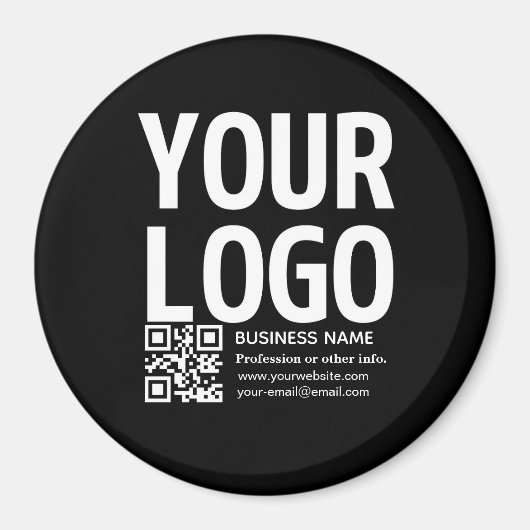Ihr Logo mit editierbarem QR-Code und Text Magnet (Vorne)