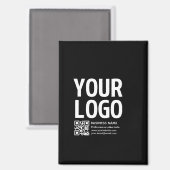 Ihr Logo mit editierbarem QR-Code und Text Magnet (Vorderseite/Rückseite)