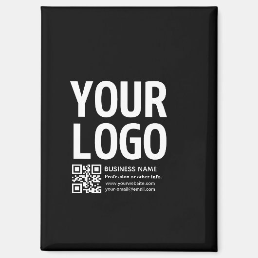 Ihr Logo mit editierbarem QR-Code und Text Magnet (Vorderseite)