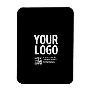 Ihr Logo mit editierbarem QR-Code und Text  Magnet