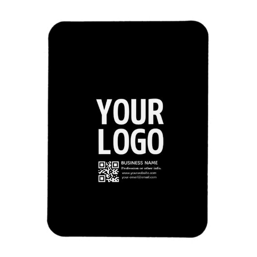 Ihr Logo mit editierbarem QR-Code und Text Magnet (Vertikal)
