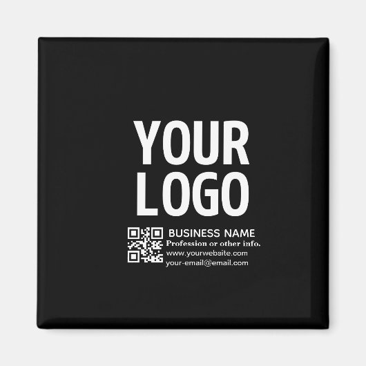 Ihr Logo mit editierbarem QR-Code und Text Magnet (Vorne)