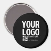 Ihr Logo mit editierbarem QR-Code und Text Magnet (Vorderseite/Rückseite)