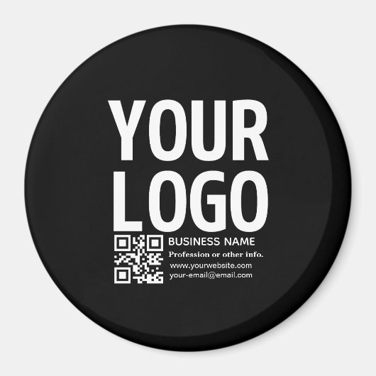 Ihr Logo mit editierbarem QR-Code und Text Magnet (Vorne)