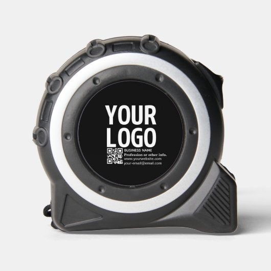 Ihr Logo mit editierbarem QR-Code und Text Maßband (Vorderseite)