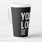 Ihr Logo mit editierbarem QR-Code und Text Milchtasse (Linke Ecke)