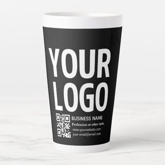Ihr Logo mit editierbarem QR-Code und Text Milchtasse (Vorderseite)
