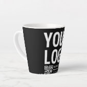 Ihr Logo mit editierbarem QR-Code und Text Milchtasse (Linke Ecke)