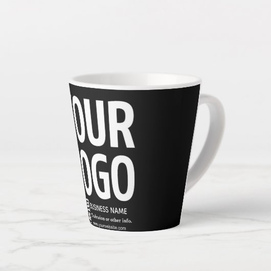 Ihr Logo mit editierbarem QR-Code und Text Milchtasse (Rechte Ecke)