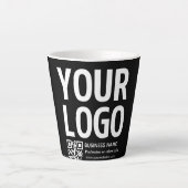 Ihr Logo mit editierbarem QR-Code und Text Milchtasse (Vorderseite)