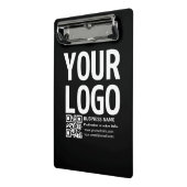 Ihr Logo mit editierbarem QR-Code und Text Mini Klemmbrett (Gewinkelt2)