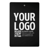 Ihr Logo mit editierbarem QR-Code und Text Mini Klemmbrett (Rückseite)