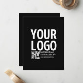 Ihr Logo mit editierbarem QR-Code und Text Mitteilungskarte (Vorderseite/Rückseite Beispiel)