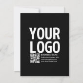 Ihr Logo mit editierbarem QR-Code und Text Mitteilungskarte (Rückseite)