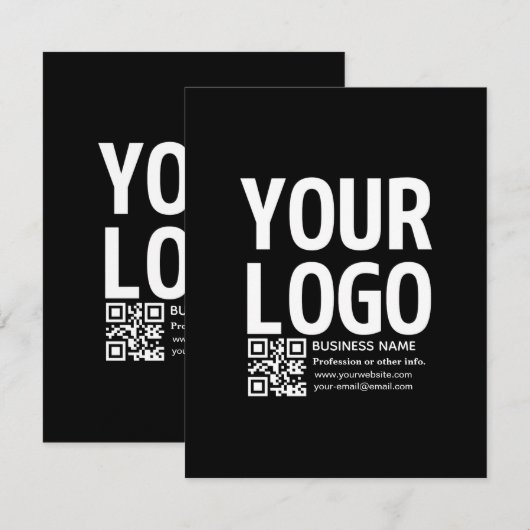 Ihr Logo mit editierbarem QR-Code und Text Mitteilungskarte (Vorne/Hinten)