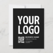 Ihr Logo mit editierbarem QR-Code und Text Mitteilungskarte (Vorderseite)