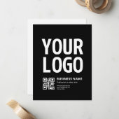 Ihr Logo mit editierbarem QR-Code und Text Mitteilungskarte (Vorderseite/Rückseite Beispiel)