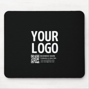Ihr Logo mit editierbarem QR-Code und Text Mousepad