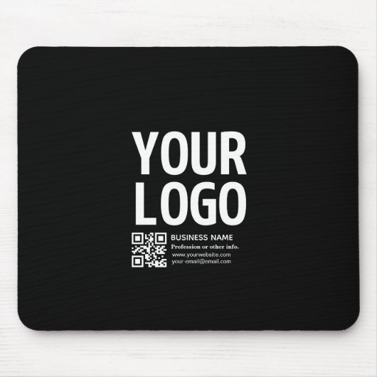 Ihr Logo mit editierbarem QR-Code und Text Mousepad (Vorne)