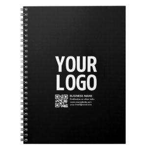 Ihr Logo mit editierbarem QR-Code und Text  Notizblock