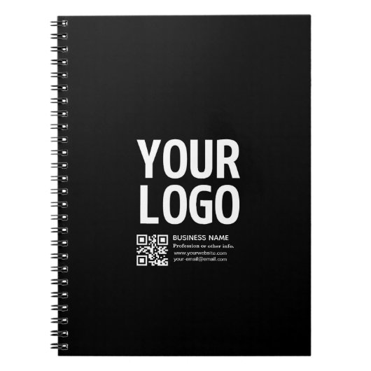 Ihr Logo mit editierbarem QR-Code und Text Notizblock (Vorderseite)