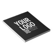 Ihr Logo mit editierbarem QR-Code und Text Notizblock (angewinkelt)