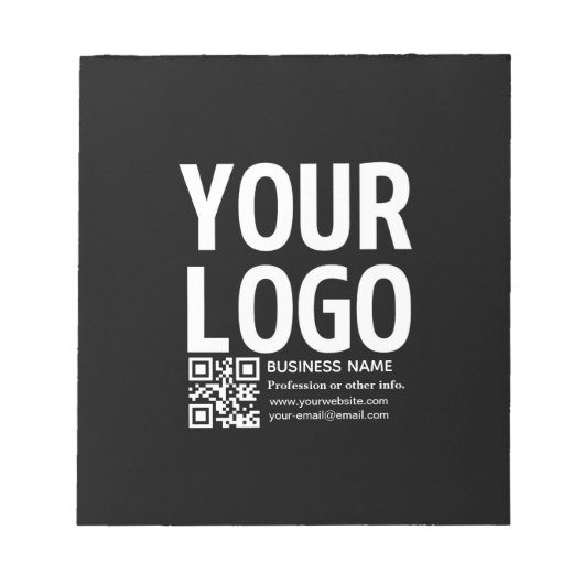 Ihr Logo mit editierbarem QR-Code und Text Notizblock (Vorderseite)