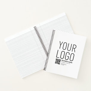Ihr Logo mit editierbarem QR-Code und Text Notizblock