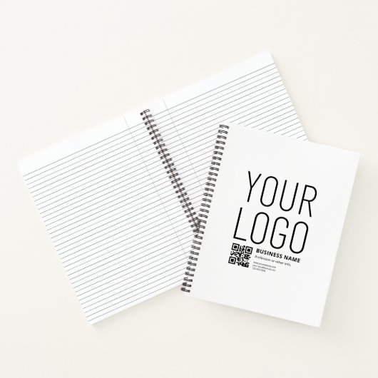 Ihr Logo mit editierbarem QR-Code und Text Notizblock (Innenseite)